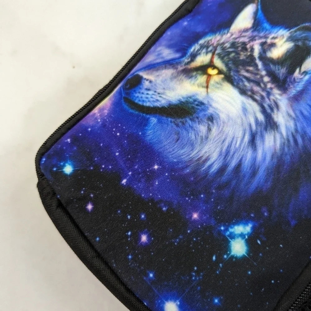 Wolf Lunch Box Galaxy Insulated Bag Adult Kids Portable Cooler School Travel